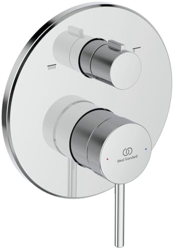 Ideal Standard Ceraline O Nuovo Einhebel-Badearmatur Unterputz mit Temperatursperre bei 40° C, Badearmatur ohne Auslauf – Chrom