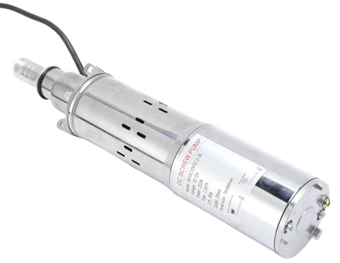 Dpofirs Pompe Solaire de Puits Profond, Pompe Submersible Efficace en Acier Inoxydable de 220W pour Usage Industriel, Tête de 5,4 GPM de 98 Pieds pour les Projets D'irrigation