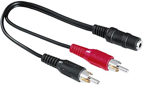 Hama Cinch auf Klinke Audio-Adapter (Sound Kabel-Adapter mit 2x Cinch-Stecker und 3,5 mm-Klinken-Kupplung, 10 cm Länge)