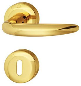 HOPPE Türdrückergarnitur für den Wohnbereich Messing poliert Atlanta M1530/23KV/23KVS WC - Garnitur ohne Schauscheibe