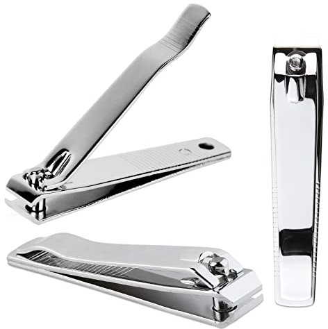 Beauticom Lot de 3 coupe-ongles en acier inoxydable Coupe droite