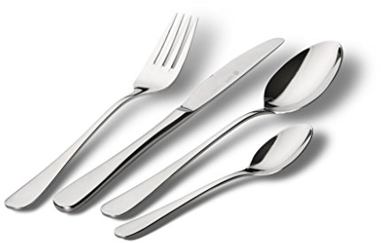 Paul Wirths Rhodos Kinderbesteck Set, 4-teilig | Kinderlöffel, Kindergabel & Kindermesser | Hochglanzpoliert & Spülmaschinenfest