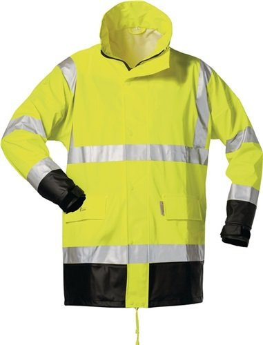Feldtmann Warnschutz PU Regenjacke Manfred EN ISO 20471/3, EN 343/3 Gr. XXL gelb/schwarz