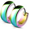 Bungsa Regenbogen - Ohrclips 4mm Edelstahl 1 Paar ~ 5 FARBEN ~ (Ohrringe Ohrschmuck Ohrklemmen Studs Damen Frauen Herren Mode Earrings)