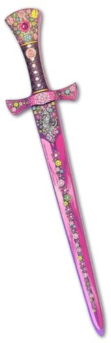 Liontouch - Espada de Princesa de Cristal, Niñas Edades de 3-8 Años | Juguete de Espuma con Estilo Medieval Rosa y Plateado con Tema de Leona | Armas Seguras y Armadura para Disfraces y Trajes Reales