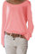 ZIOOER Damen Pulli Langarm T-Shirt Rundhals Ausschnitt Lose Bluse Langarmshirts Hemd Pullover Sweatshirt Oberteil Tops Shirts Rosa M