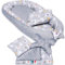 PaLulli Babynest 4-TLG Set 95x55 cm | Babyausstattung mit Matratze & Kuscheldecke | 100% Baumwolle, hypoallergen | Babybett Nestchen für Neugeborene 0-8 Monate (Lama Grau)