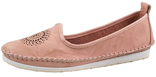 Andrea Conti 0023410 Damen Slipper Ballerina Mokassins Leder, Größe:40 EU, Farbe:Rosa