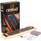 The Magic Toy Shop 2 in 1 - Traditional Wooden Cribbage Board Game Folding 3 Track 9 Pegs Family Travel Size and Playng Cards Set