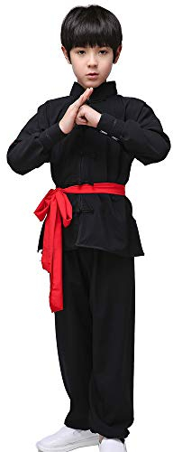 QQI Uniforme de Tai Chi pour Garçons et Filles, Vêtements Arts Martiaux pour Enfants, Unisexe Vêtements Tai Chi à Manches Longues, Costume de Performance de Chinoise Kung-fu