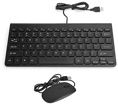 Gaming Keyboard, Ultra-Thin USB Wired Keyboard Optical Mouse Mice Set Combo for PC Laptop / 2 Color / 1.3 Meter/Round keycaps(Black)
