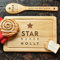 eBuyGB Personalised Baking Set, Wooden Serving Board & Mixing Spoon, Star Baker Cake Stand, Rectangle Chopping/Cutting Board, Fun Baking Gift, Cooking, Kitchen Gifts for Her, Women