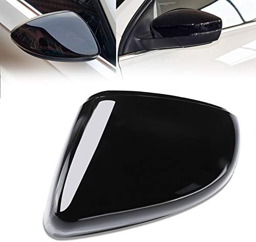 Qiilu Autoseitige Spiegelabdeckung, schwarzes Auto Links Rückspiegelgehäuse Schalenabdeckung Flügelspiegelabdeckkappe für 6 2009-2012