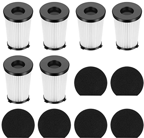 Cabiclean 12x Filtro di ricambio compatibile con gli aspirapolvere ariete Handyforce 2761 e 2759, include 6 filtri + 6 filtri in schiuma