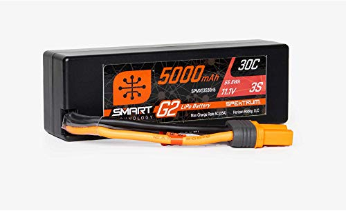 Spektrum 11.1V 5000mAh 3S 30C Smart G2 Hardcase LiPo Battery: IC5