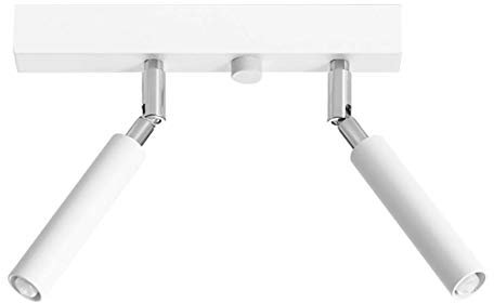 SOLLUX EYETECH Spot Deckenleuchte Dual verstellbare Lampen Wandbeleuchtung Stahl LED-Glühbirne Minimales Design Einfache Installation Farbe Weiß 25x3x20 cm