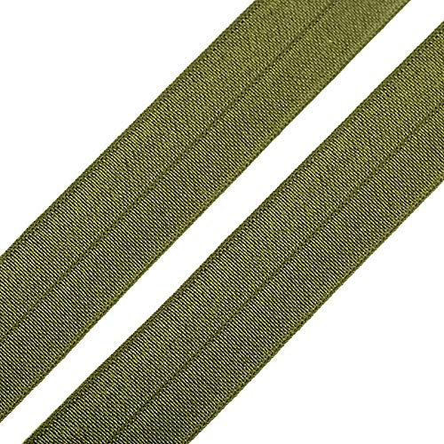1m Einfassband 20mm hochelastisch 44% Elastan gefalzt Meterware Faltgummi Schrägband Farbwahl, Größe:20mm, Farbe:pistaziengrün