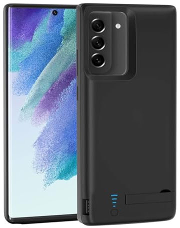 Battery Case for Galaxy S21 Plus, Batteri Charging Cases for Samsung Galaxy S21+ Plus 5000mAh Rechargeable Extended Backup Power Bank Charger Cover, Black