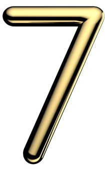 Ultion Sweet Gold Door Numbers '7' - 3inch height - Self Adhering, No Drilling or Screwing Required …