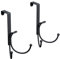 Unjumbly Over The Door Hooks, Set of 2 – Superior Black Matt Coat Hook with Double Hook Feature and Bonus Third Hook to Hang Towels, Coats, Black