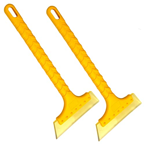 2 Stück Eiskratzer Auto Klein, Schneebesen Auto Lackschonend, Auto Eiskratzer Set, Auto Eiskratzer mit Gummi, Einfach Handlicher Schneebesen Winterset Auto Qualität Männer Frauen Ohne Ausziehbar