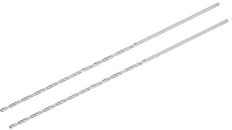sourcing map HSS(High Speed Steel) Extra Long Twist Drill Bits, 3mm Drill Diameter 300mm Length for Hardened Metal Woodwork Plastic Aluminum Alloy 2 Pcs