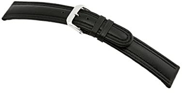 RIOS1931 Unisex Uhrenarmband Sattelleder Modell Nevada 20 mm Schwarz