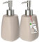 KADAX Seifenspender mit Pumpe, 2er Set, Pumpspender aus Keramik, Spender für Flüssigseife, Spülmittel, Lotionspender, Spülmittelspender für Bad, Flüssigseifen-Spender Beige