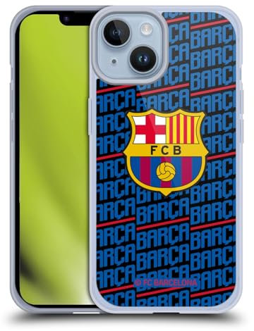 Head Case Designs Licenciado Oficialmente FC Barcelona Barca Patrones de Cresta Caso Funda de Gel Suave Compatible con Apple iPhone 14