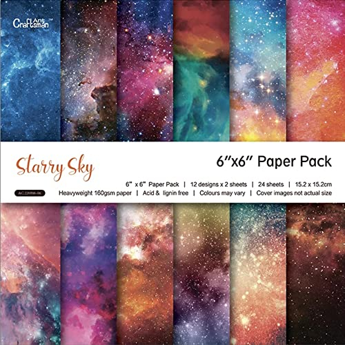 Blocchi di Fogli Pad per Decoupage - 24 Fogli Decorativi per Album di Ritagli, Scrapbooking, Carta Fantasia, Sfondo Dell'album - Fai Da Te, 15,2x15,2 cm