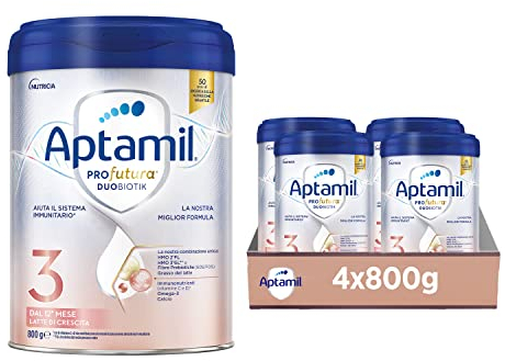 APTAMIL PROFUTURA Duobiotik 3 - Latte di Crescita in Polvere per bambini dal 12° mese - 3200 grammi (4 confezioni da 800g)