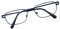 JoXiGo Lesebrille Herren Damen Schwarz +1.0 Rechteckig Metall Rahmen Klar Linse + Brillenband