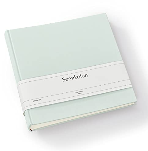 Semikolon 368384 Foto-Album Classic Event - 24 x 23 cm - 60 Seiten cremefarben, für ca. 60 Fotos - moss pastell-grün
