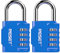 RESET-060 2 Paquetes Candado de combinación de 4 dígitos para exteriores, para escuela, gimnasio, deportes, casillero, valla, caja de herramientas, puerta, maleta, cerrojo, Azul celeste