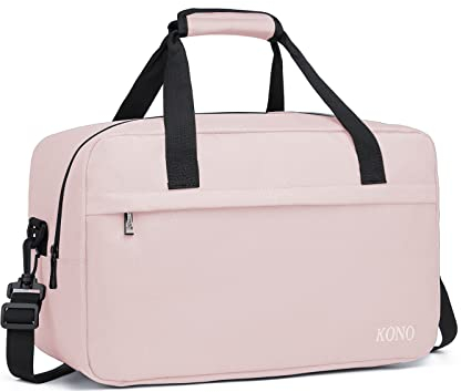 Kono 35x20x20 Holdall Cabin Luggage Travel Bag Under Seat Flight Bag with Shoulder Strap 14L (Pink)