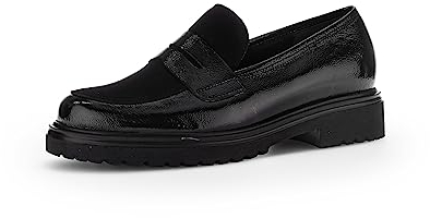 Gabor Damen Slipper, Frauen Halbschuhe,Wechselfußbett,Komfortable Mehrweite (H),Slip-ons,Schlupfschuhe,schluepfschuhe,schwarz,38 EU / 5 UK