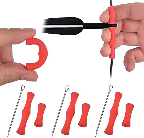 ELONG OUTDOOR 1 Set Bogenschießen Fingerschutz Silikon Bogensport Finger Protector Bowstring Schutzausrüstung Finger Tab Bowstring Finger Saver für Jagd für Jugend Erwachsen Anfänger schießen