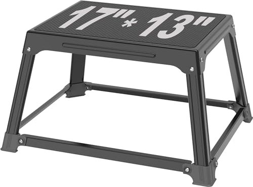 GanFindX Plyometrische Sprungbox aus Metall, 30,5 cm mit 43,2 x 33 cm Oberfläche, Stahl-Plyo-Box, Heim-Fitness-Training, Beweglichkeit, Ausdauer, Konditionierung, Krafttraining