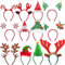BQTQ 12 Stück Weihnachten Haarreifen Weihnachten Stirnbänder Weihnachts Kopfschmuck Haarband Weihnachten Weihnachten Kopfbedeckung