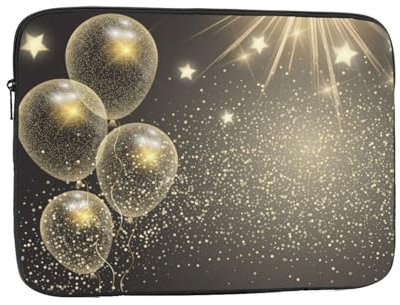 Golden Balloon Laptop Sleeve Bag Waterproof Shock Resistant Notebook Carrying Case Lightweight Computer Skin Bag Compatible 15 Inch Laptop