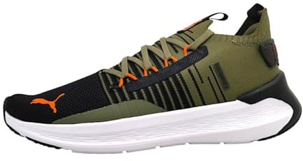 Puma Unisex Adults SOFTRIDE Symmetry FUZION Road Running Shoe, Puma Olive-Puma Black-Flame Flicker, 41 EU
