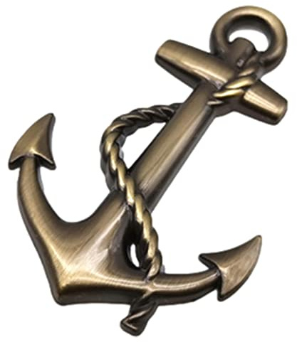 HUNYA Ankers Emblem, Chrom-Metall-Aufkleber, Ankers Abzeichen, Marine Emblem Shop Dekoration Metall Seitenlogo Hecklogo Türaufkleber, Tragbare Selbstklebende Autodekoration