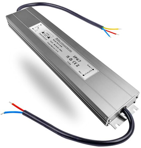 LED Trafo 12V 200W Konstant Spannung LED Transformator AC 230V auf DC 12V 16.7A Schlankes IP67 Wasserdicht Netzteil Treiber für Innen oder Außen LED-Streifen Strip Lampe