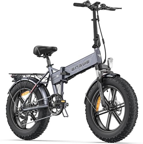 Electric Bike Folding E-bike, 20×4.0 Fat Tire, 7-Speed Electric Bicycle, 48V 13Ah Removable E-bike for All Terrain & MTB & Beach & Snow (Grey)