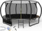 Flamaker Trampoline de Extérieur pour Enfants Ø366/427cm, Kit Complet avec Filet de sécurité, échelle, Housse de Bord, ancrage au Sol et Accessoires, Structure Stable, Charge 150 kg