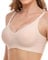 OXYIBRAS Comfort Wireless Bra for Women - Non-Wired Support, Smooth Seamless, Soft V Neck With Extender - Everyday Brassiere Beige XL