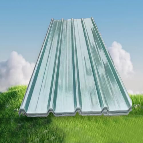 Selbstreinigend Wellplatte Dachblech,Flammhemmend Verkleidungspaneele,1 Mm Dicke FRP-Tageslichtplatten,1 Pcs Transparente Wandverkleidung Sonnenscheinplatte,(Breite x Länge) (0.9x2.2m/35x87in)