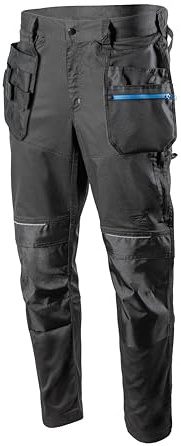 Högert Technik - WURNITZ Elastische Schutzhose dunkelgrau | Professionelle WURNITZ Herren Schutzhosen | Arbeitshose Herren Arbeitshose mit Kniepolstertaschen Langlebig und komfortabel