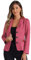 Allegra K Damen Jacke Wildleder Revers Knopfleiste Lapel Collar Blazer mit Taschen Rot S