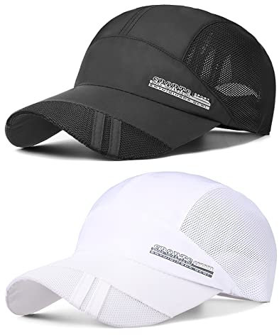 TAGVO Gorra de béisbol de Malla Deportiva, Paquete de 2 Malla Transpirable de Verano Gorras de Sol de béisbol de Secado rápido Gorra de Visera ejecutiva Unisex con Cierre de Hebilla Ajustable